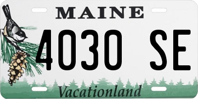 ME license plate 4030SE