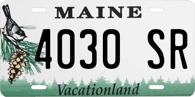 ME license plate 4030SR