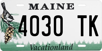 ME license plate 4030TK
