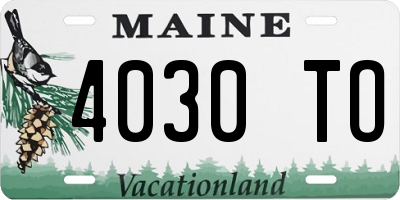 ME license plate 4030TO