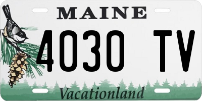 ME license plate 4030TV