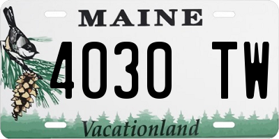 ME license plate 4030TW