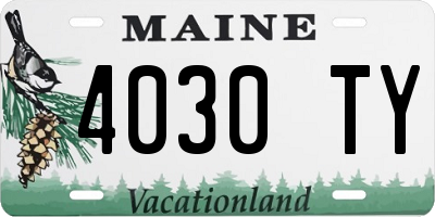 ME license plate 4030TY