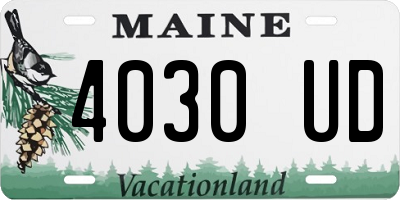 ME license plate 4030UD