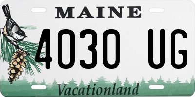 ME license plate 4030UG