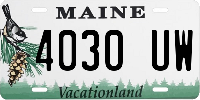 ME license plate 4030UW