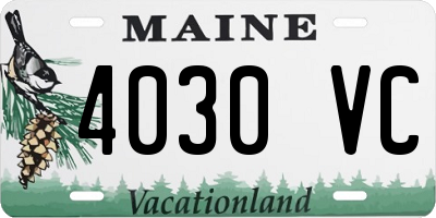 ME license plate 4030VC