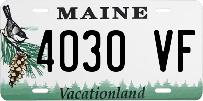 ME license plate 4030VF