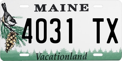 ME license plate 4031TX