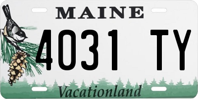 ME license plate 4031TY