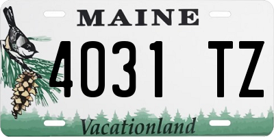 ME license plate 4031TZ