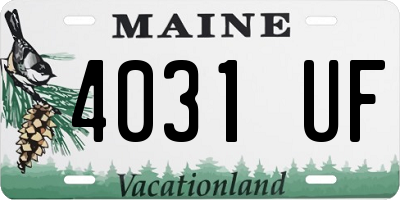 ME license plate 4031UF