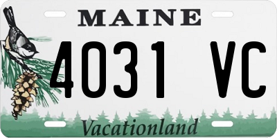 ME license plate 4031VC