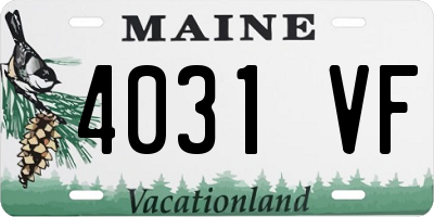 ME license plate 4031VF