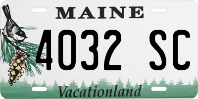 ME license plate 4032SC