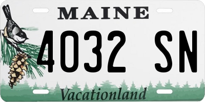 ME license plate 4032SN