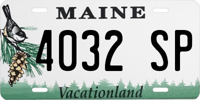 ME license plate 4032SP