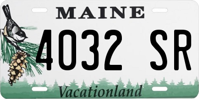 ME license plate 4032SR