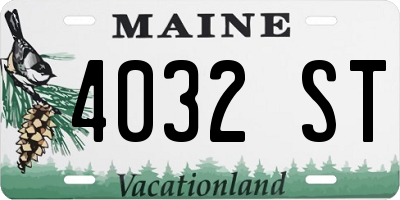 ME license plate 4032ST