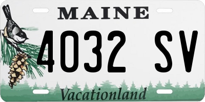 ME license plate 4032SV
