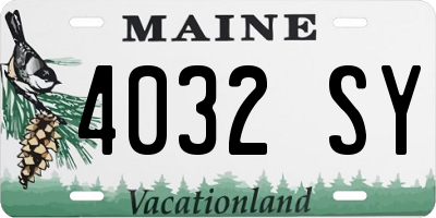 ME license plate 4032SY