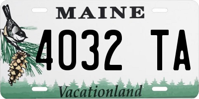ME license plate 4032TA