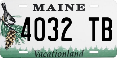 ME license plate 4032TB
