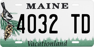 ME license plate 4032TD