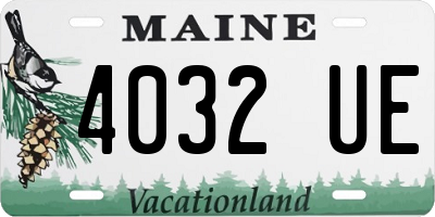 ME license plate 4032UE