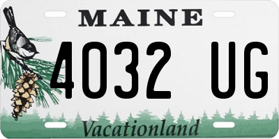 ME license plate 4032UG