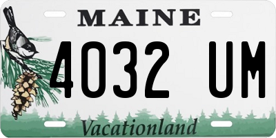 ME license plate 4032UM