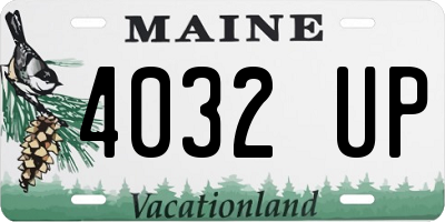 ME license plate 4032UP