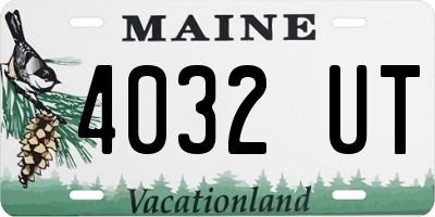 ME license plate 4032UT