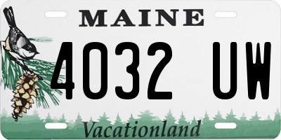 ME license plate 4032UW