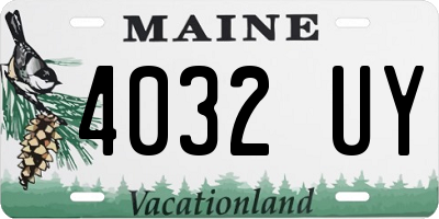 ME license plate 4032UY