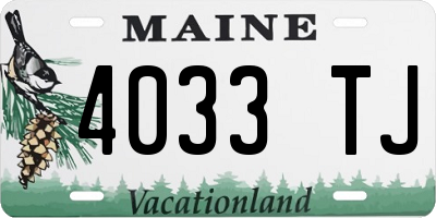 ME license plate 4033TJ