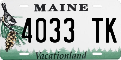 ME license plate 4033TK