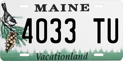 ME license plate 4033TU