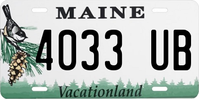 ME license plate 4033UB