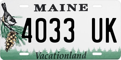 ME license plate 4033UK