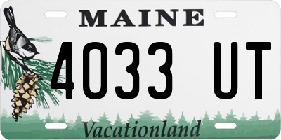 ME license plate 4033UT