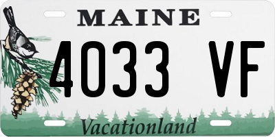 ME license plate 4033VF
