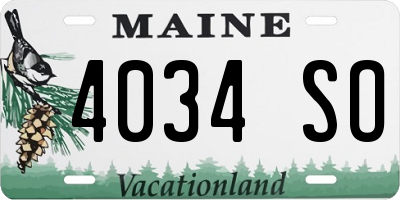 ME license plate 4034SO