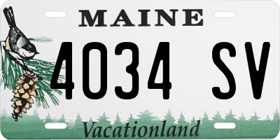 ME license plate 4034SV