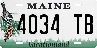ME license plate 4034TB