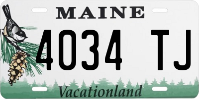ME license plate 4034TJ