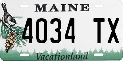 ME license plate 4034TX