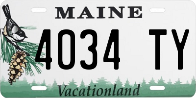 ME license plate 4034TY