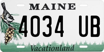 ME license plate 4034UB