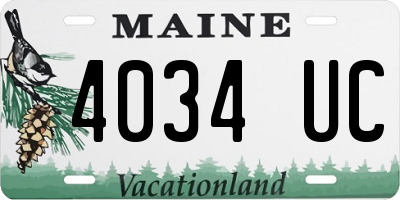 ME license plate 4034UC
